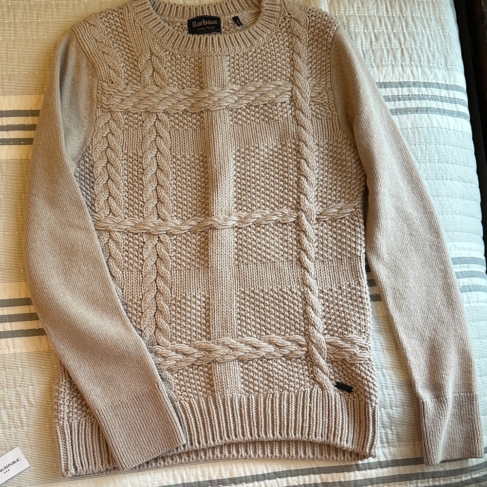 Barbour women Beige Cable Knit Sweater